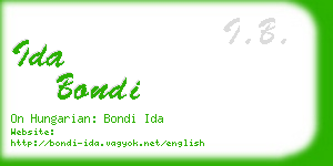 ida bondi business card